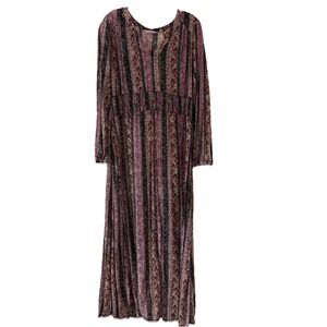 Soft Surroundings Esperanza Maxi Dress Size XL Long Sleeves Boho Festival Floral